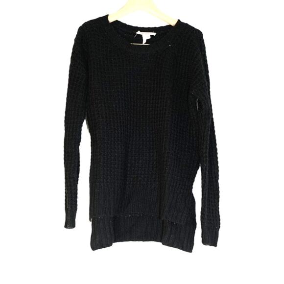 BCBGeneration - Crew Neck High Low Pullover Knit Sweater in Black / Size XS/S - Picture 1 of 5